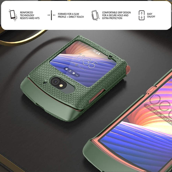 BELTRON Case for Motorola RAZR 5G Flip (AT&T/T-Mobile), Snap-On Protective Hard Shell Cover for RAZR 5G Flip Phone (2020) XT2071 (Green)