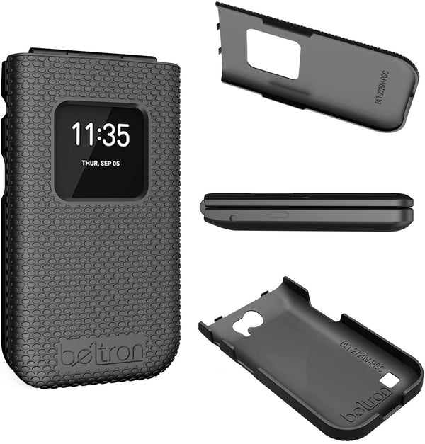 Grid Texture Hard Case Cover And Belt Clip Holster For Nokia 2720 V Flip Phone E - Foto 12
