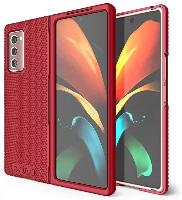 BELTRON Case with Clip for Galaxy Z Fold2 5G, Snap-On Protective Cover with Rotating Belt Holster Combo and Built in Kickstand for Samsung Galaxy Z Fold2 Phone (SM-F916)