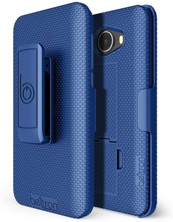 BELTRON Jitterbug Smart2 Case with Belt Clip Holster Combo, Slim Protective Grip Case with Kickstand for Jitterbug Smart 2 Easy-to-Use 5.5” Smartphone for Seniors by GreatCall (5049SJBS2) - Blue