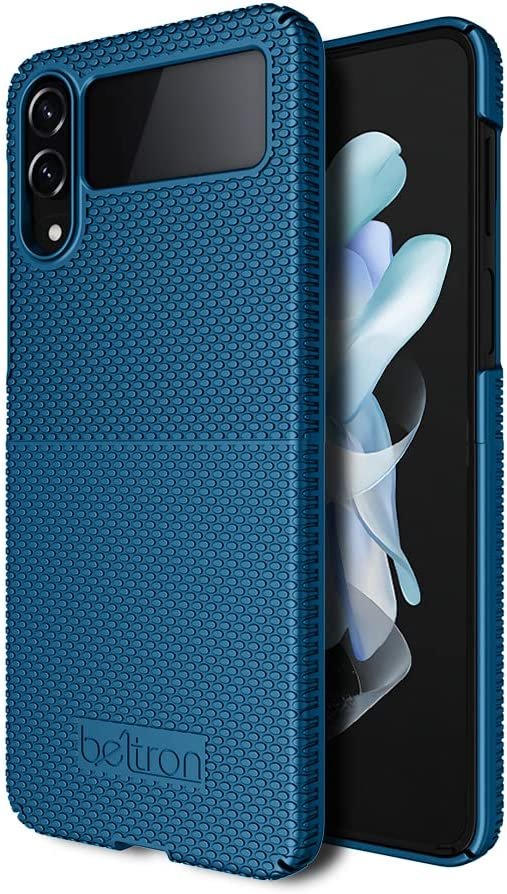 BELTRON Case with Clip for Galaxy Z Flip 4 5G, Thin Fit Tough Protective Cover with Rotating Belt Hip Holster Combo & Kickstand Designed for Samsung Galaxy Z Flip4 5G (SM-F721 2022)