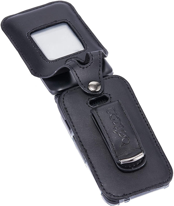 Fitted Leather Case for Cricket Debut Flip (U102AC), AT&T Cingular Flip IV, Flip 4 (U102AA), Features: Rotating Belt Clip, Screen & Keypad Protection, Secure Fit